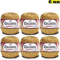 Kit 10 Linhas Encanto Slim Ouro 128 metros Círculo Crochê