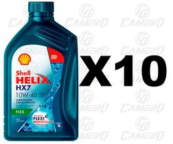 Kit 10 Litros De Óleo Para Motor Shell Helix Hx7 10W40 Semissintético API SN e ACEA A3/B3/B4