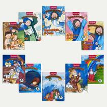 Kit 10 Livrinhos Infantis De Histórias Bíblicas Do Povo De Deus Coleção Completa O Dilúvio, A Criaçã