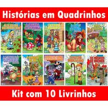 Kit 10 Livros Infantis Fábulas em Quadrinhos Histórias Clássicas Ilustradas