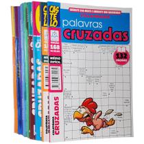 Kit 10 Livros Passatempos Palavras Cruzadas Exatas Coletânea Nível Médio e Difícil 1.114 Páginas