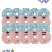 Kit 10 Lixa Diamantada Grão 100 Mármore Granito Porcelanato Kit 10 Lixa Diamantada Grão 100 Mármore Granito Porcelanato