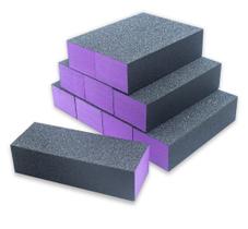 Kit 10 Lixas Bloco Fecha Poros 3 Faces Unhas Gel Fibra