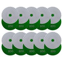 Kit 10 Lixas Diamantadas Seca e Úmida Espiral PRO 800 - Ø100mm