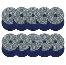 Kit 10 Lixas Diamantadas Seca e Úmida Floral Ouro 50 - Ø100mm