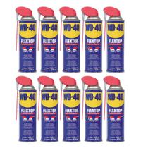 Kit 10 Lubrificantes WD-40 Spray Flextop 500ml