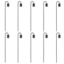 Kit 10 Luminária Balizador Jardim Spot Curvo Gu10 Preto 75Cm