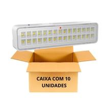 KIT 10 Luminária de Emergência 30 LED SLIM