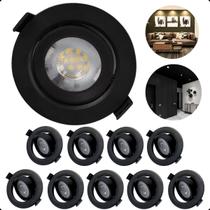 Kit 10 Luminaria de Teto Spot Led Redondo Direcionável 5W 6500K Luz Branca Fria Embutir Gesso Drywall Parede Madeira Kit 10 Luminaria de Teto Spot Led Redondo Direcionável 5W 6500K Luz Branca Fria Embutir Gesso Drywall Parede Madeira