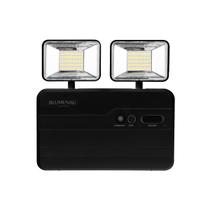 Kit 10 Luminária Emergência LED 2Faróis 5W 1200lm Preta Blumenau