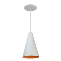 Kit 10 Luminária Pendente Cone Com Interior Laranja Com Fiação 110/220v