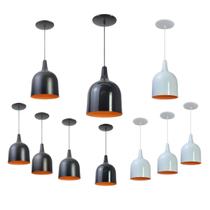 Kit 10 Luminária Pendente Gota Com Interior Laranja Com Fiação 110/220v Kit 10 Luminária Pendente Gota Com Interior Laranja Com Fiação 110/220v