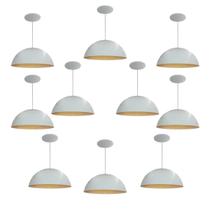 Kit 10 Luminária Pendente Meia Lua 50cm Interior Cobre Com Fiação 110/220v Kit 10 Luminária Pendente Meia Lua 50cm Interior Cobre Com Fiação 110/220v