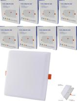 Kit 10 Luminária Plafon Led Borda Infinita 20W Embutir Quadra Bivolt Neutro 4000k 12cmx12cm Ilumimax
