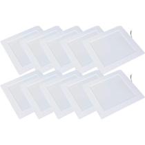 Kit 10 Luminária Plafon Led Quadrado Embutir 18W 4000K Noll