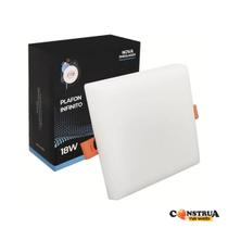 Kit 10 Luminária Plafon Sobrepor Quadrado 2 Em 1 Borda Infinita 18w Cor Branco Frio (6500K) Bivolt
