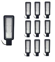 Kit 10 Luminária Publica 50w Led Slim Smd Ip67 Prova Dágua