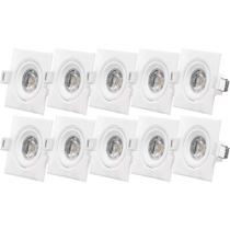 Kit 10 Luminária Spot LED Quadrado 7W - 3.000K Bivolt (520,0038) - Noll LED