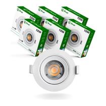 Kit 10 Luminária Teto Spot Led 10w Direcionável Redondo -