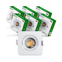 Kit 10 Luminária Teto Spot Led 5w Direcionável Quadrado -