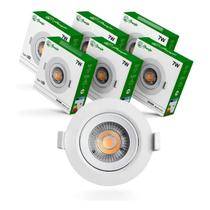 Kit 10 Luminária Teto Spot Led 7w Direcionável Redondo -