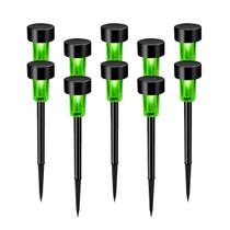 Kit 10 Luminárias Balizador Solar Verde ZON 6000K Automática para Decoração de Jardim em LED