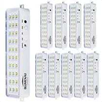Kit 10 Luminárias De Emergência Blumenau 30 Leds Recarregável Bivolt Kit 10 Luminárias De Emergência Blumenau 30 Leds Recarregável Bivolt