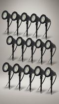Kit 10 Luminárias Espeto LED 7W Jardim Branco Quente