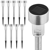 Kit 10 Luminárias Led Solar Inox Para Jardim 6000K Noll Led Kit 10 Luminárias Led Solar Inox Para Jardim 6000K Noll Led