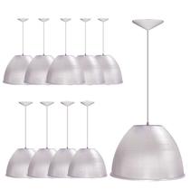 Kit 10 Luminárias Para Galpão Industrial 12 Poleg Cristal