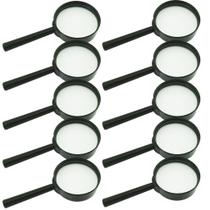 Kit 10 Lupas Escolares de Aumento 50 Mm Lupa Pequena Kit 10 Lupas Escolares de Aumento 50 Mm Lupa Pequena