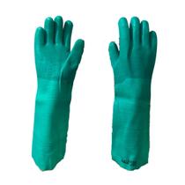 Kit 10 luva pvc forrada palma áspera plastcor verde 45 cm c.a 34570