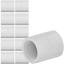 Kit 10 Luva Roscável PVC Branca Conexão Conectar Canos Tubos Água Fria De 1” Polegadas 32mm Tigre