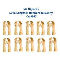Kit 10 Luvas Limpeza Multiuso Longatex Ranhurada Danny CA 9567
