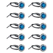 Kit 10 Luzes De Cortesia com Moldura em Inox Led Azul 12v