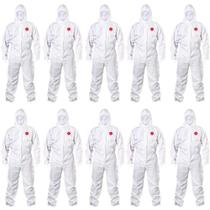 Kit 10 Macacão De Segurança Químico Tipo 6 Pintura Descartável Impermeável