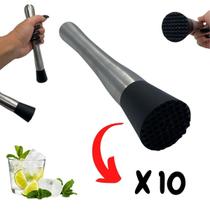 Kit 10 Macerador E Socador De Caipirinha Para Drinks Inox