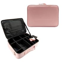 Kit 10 Maleta Maquiagem Case Profissional Makeup Organizador Divisórias Rosa Grande BL1220 - Mimi