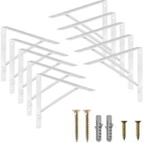 Kit 10 Mão Francesa Cantoneira Prateleira Suporte Bucha E Parafuso 22cm