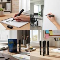 Kit 10 Marcador Permanente Materiais Escritórios Escolares Volta Aula Uso Geral Tecido Madeira Vidro Artesanato Metal Preta