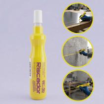 Kit 10 Marcador Riscador Caneta Industrial Amarelo 2mm 60ml Ferro Chapa Concreto