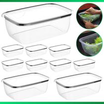 Kit 10 Marmita Potes 350ml / 700ml / 3,6 Litros BPA FREE Alimentos Organizadores De Congelador