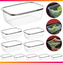 Kit 10 Marmita Potes 350ml / 700ml / 3,6 Litros Bpa Free Alimentos Organizadores De Congelador