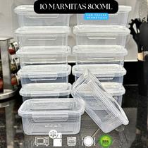Kit 10 Marmita Potes 800ml com Travas Laterais BPA FREE - Alimentos organizadores de congelador Kit 10 Marmita Potes 800ml com Travas Laterais BPA FREE - Alimentos organizadores de congelador