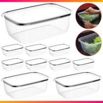 Kit 10 Marmita Potes BPA FREE Alimentos Organizadores De Congelador 350ml / 700ml / 3,6L