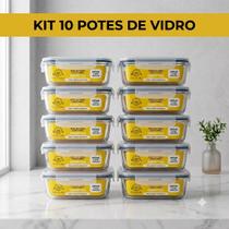 Kit 10 Marmitas De Vidro Hermeticas Fitness Potes Hermeticos Forno E Microondas Pote De Vidro Redondo Retangular Cullinare Kit 10 Marmitas De Vidro Hermeticas Fitness Potes Hermeticos Forno E Microondas Pote De Vidro Redondo Retangular Cullinare