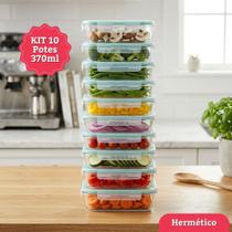 Kit 10 Marmitas Herméticas 370ml com Válvulas de Respiro