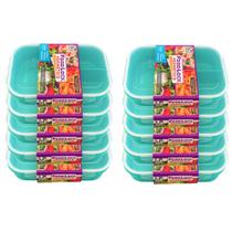 Kit 10 Marmitas Plástica Hermética Com Trava E Divisória 1L Kit 10 Marmitas Plástica Hermética Com Trava E Divisória 1L