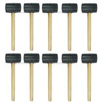 Kit 10 Marretas De Borracha Cabo Madeira Xingu XV1337 - 24 Cm