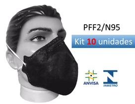 Kit 10 Máscara de Proteção Respirador Pff2 Elastico nuca N95 Super Safety Registro Anvisa